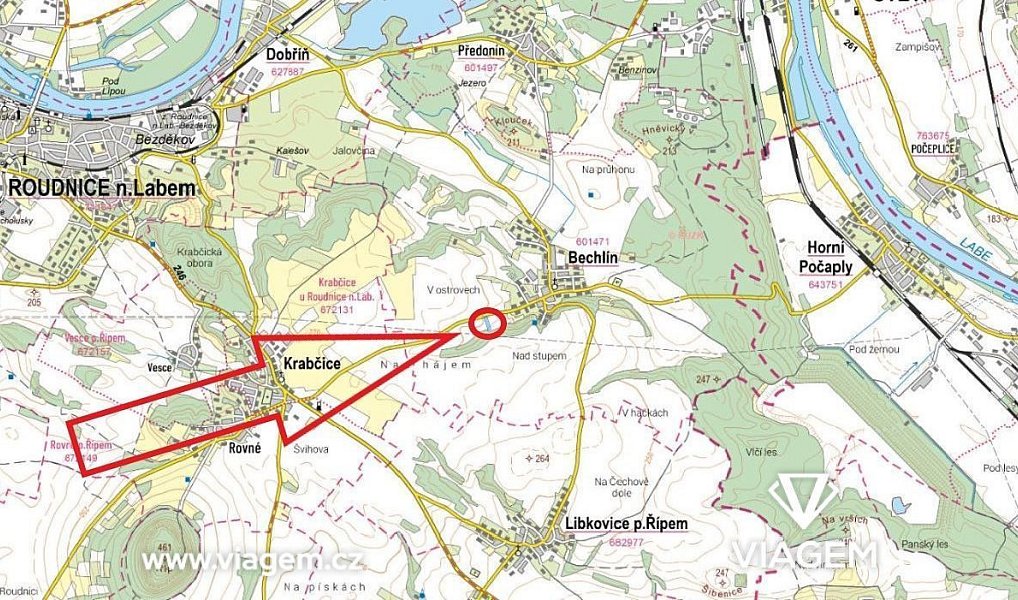 Prodej pole 1 379 m², Bechlín – náhled fotky 3
