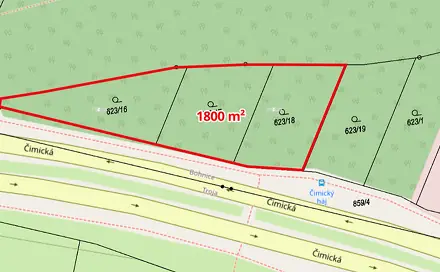 Prodej pozemku 1 800 m², Praha 8