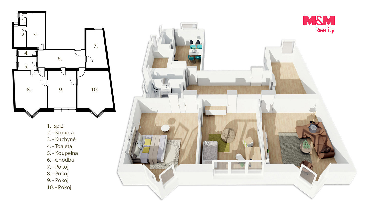 Pronájem bytu 4+1 105 m² – fotografie 4