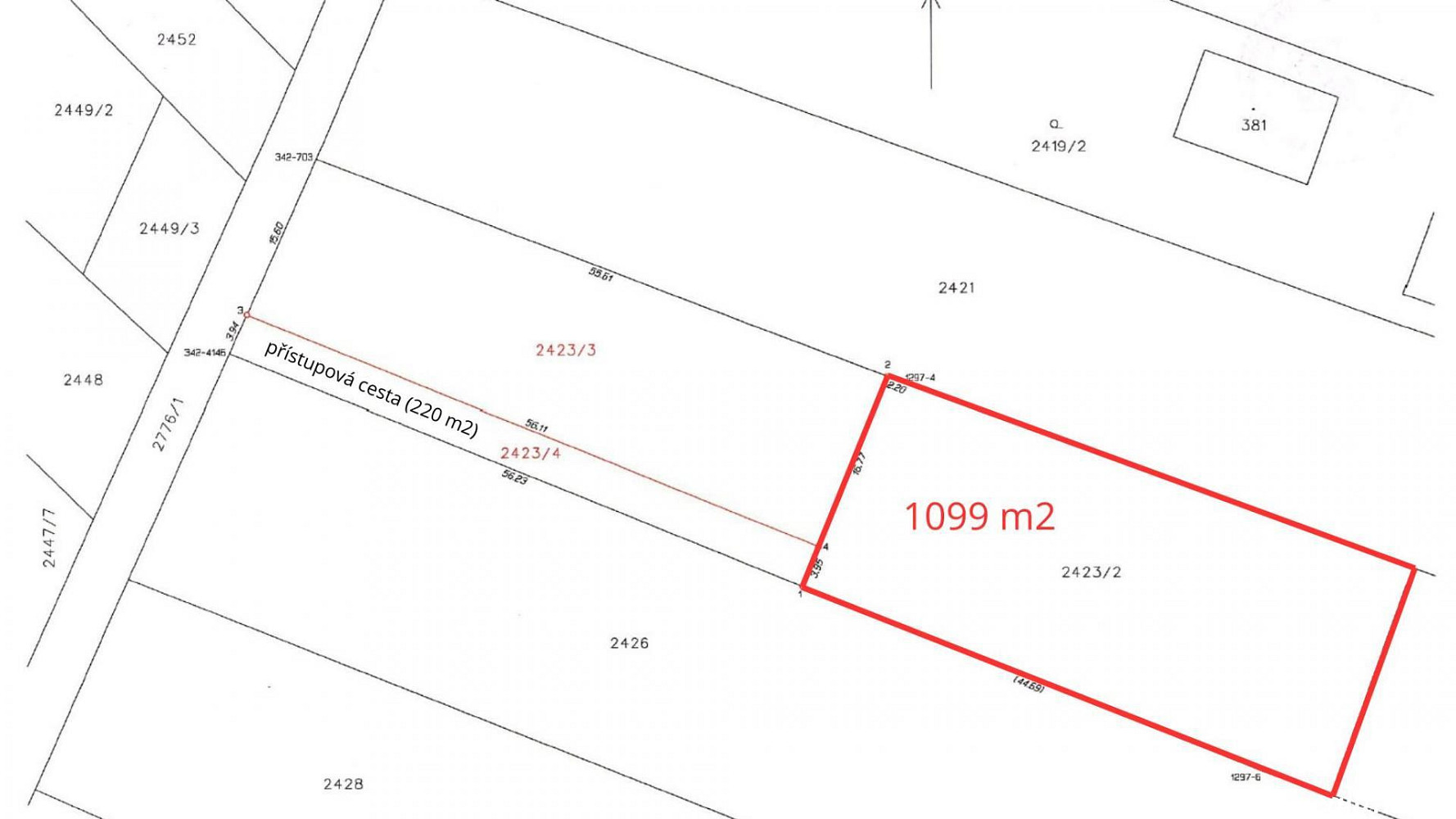 Prodej stavebního pozemku 1 099 m² – fotografie 4