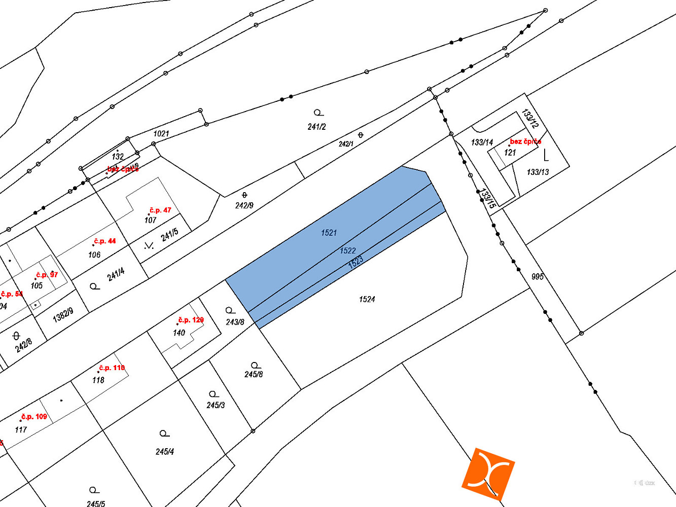 Prodej stavebního pozemku 631 m² – fotografie 2
