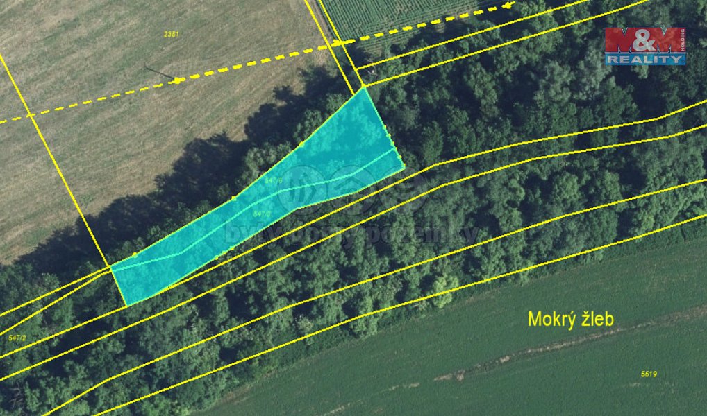 Prodej pole 1 260 m², Klentnice – náhled fotky 4