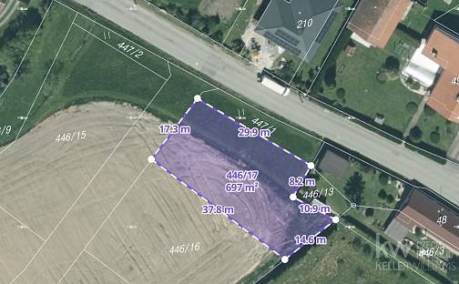 Prodej stavebního pozemku 697 m², Mokrouše, okres Plzeň-město