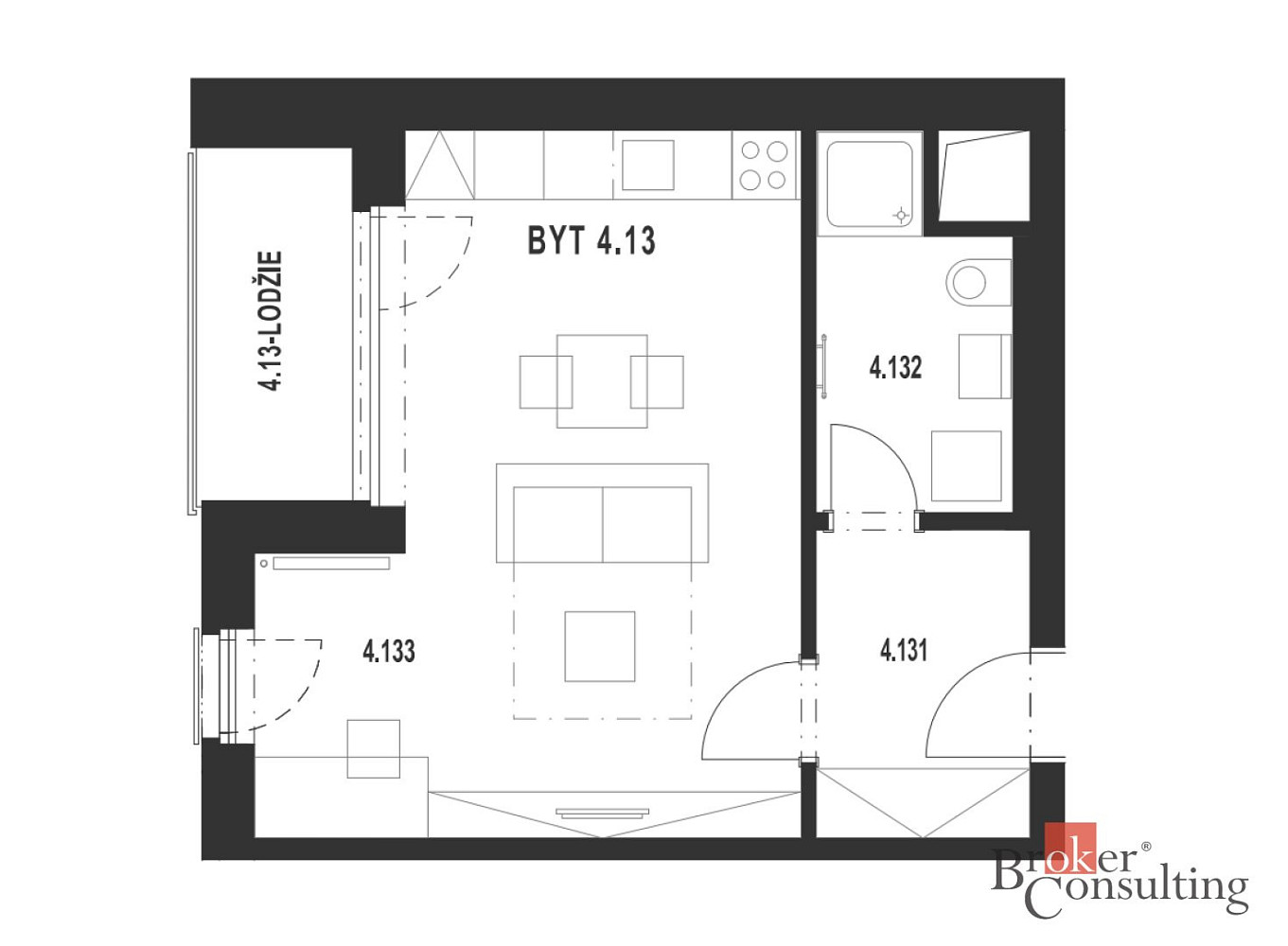 Pronájem bytu 1+kk 40 m² - Widok 5