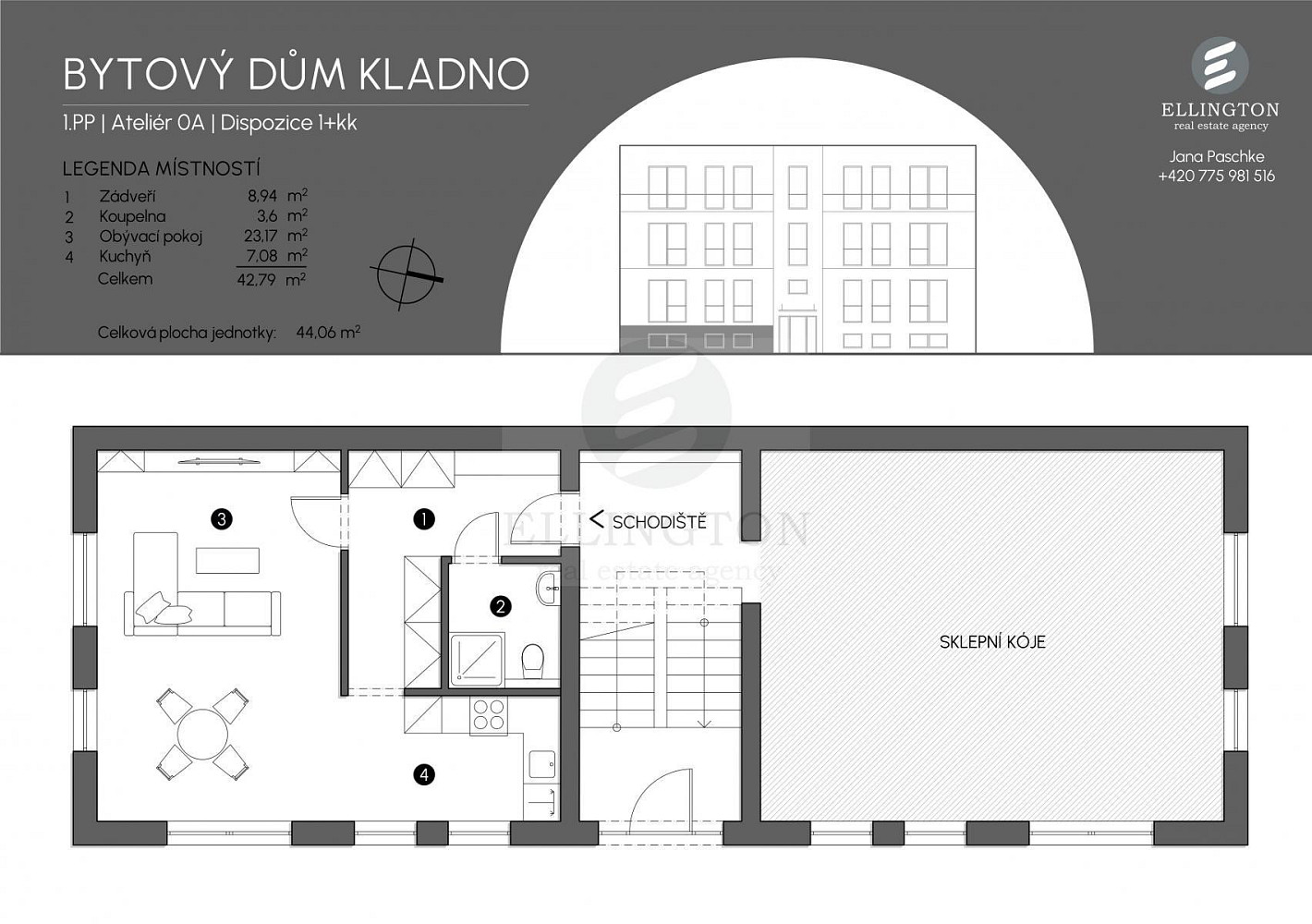 Prodej bytu 1+kk 43 m² – další