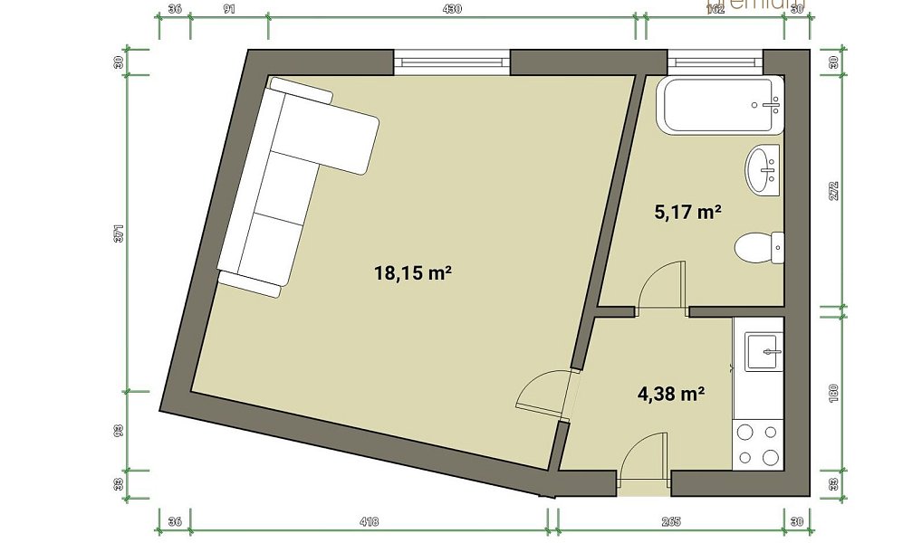 Prodej bytu 1+kk 25 m², Mariánské Lázně – náhled fotky 9
