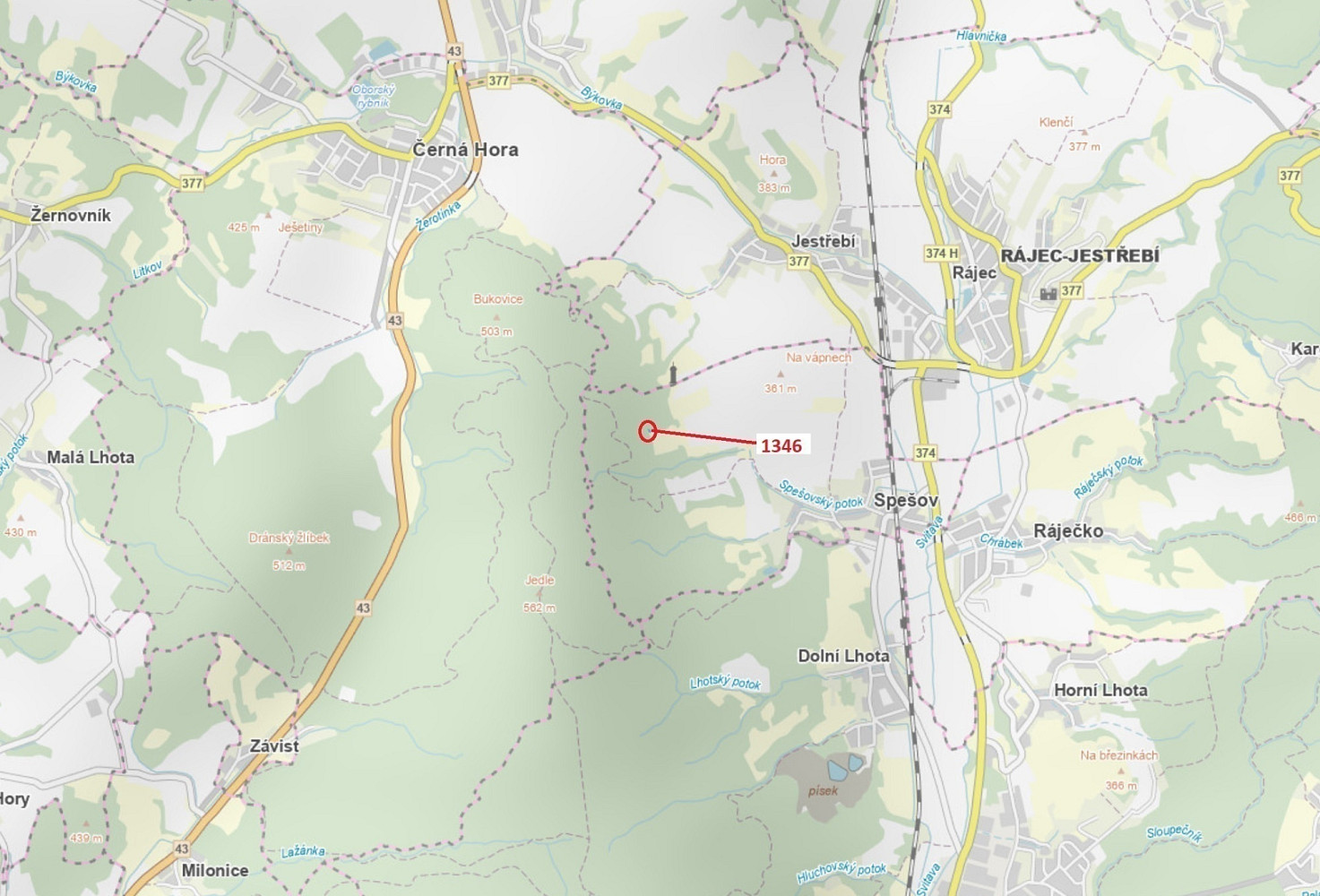 Dražba lesa 135 m²