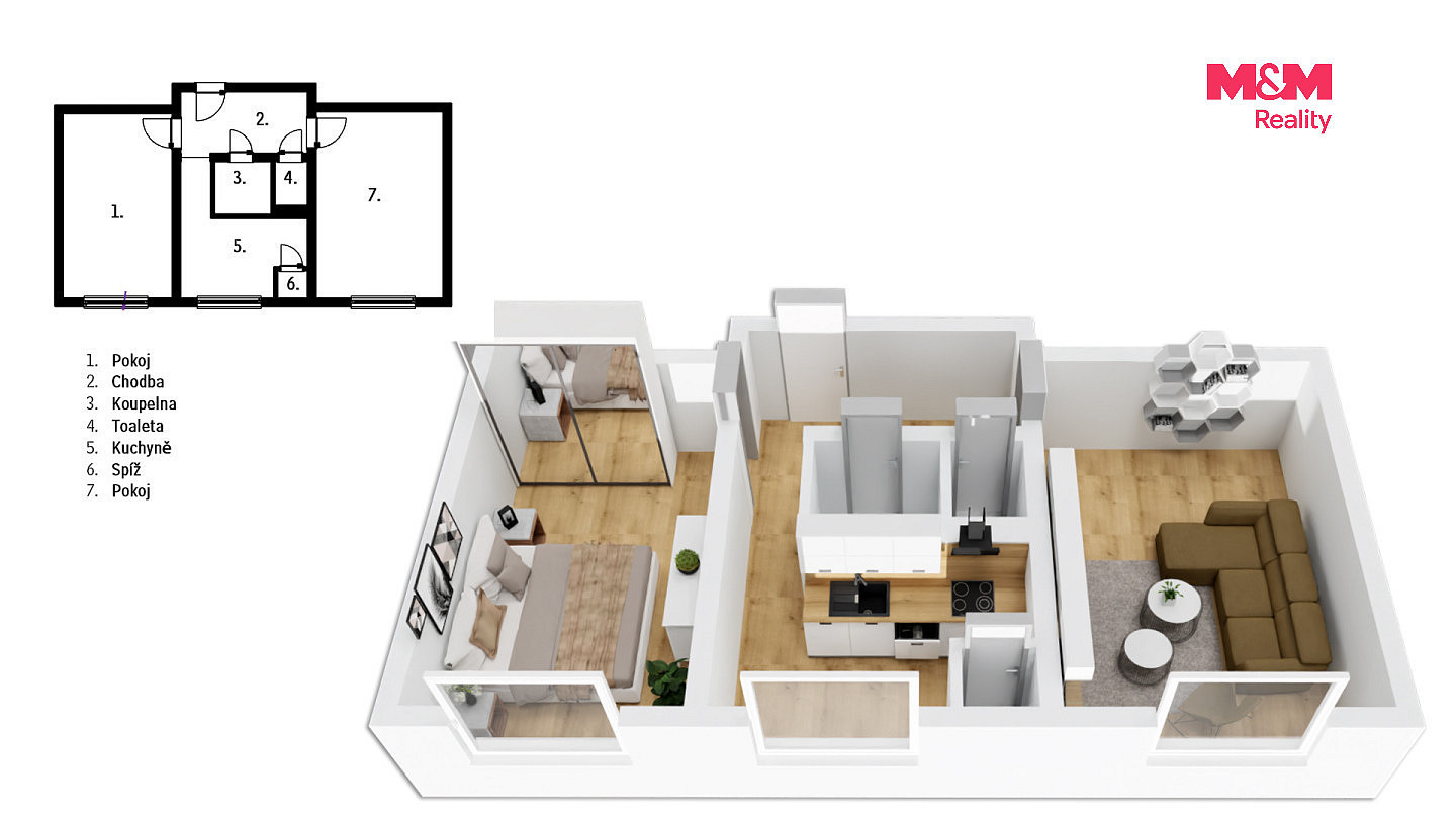Prodej bytu 2+1 52 m² – fotografie 4