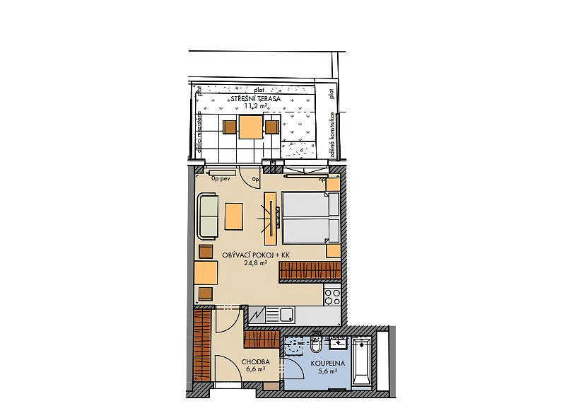 Prodej bytu 1+kk 39 m² – fotografie 3