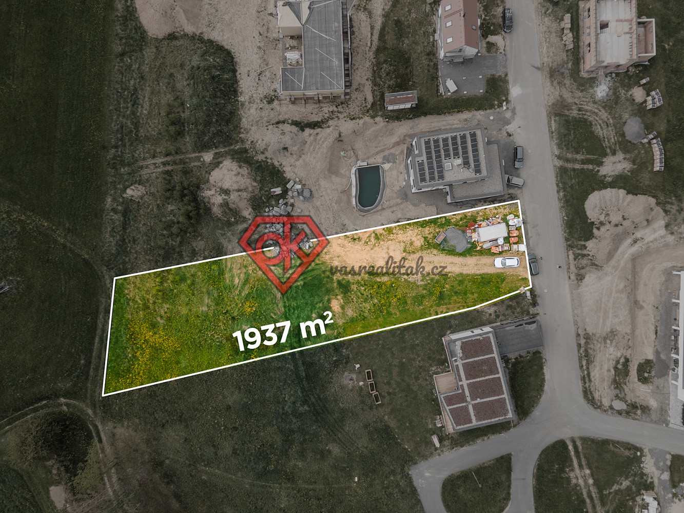 Prodej stavebního pozemku 1 937 m² – pohled 2