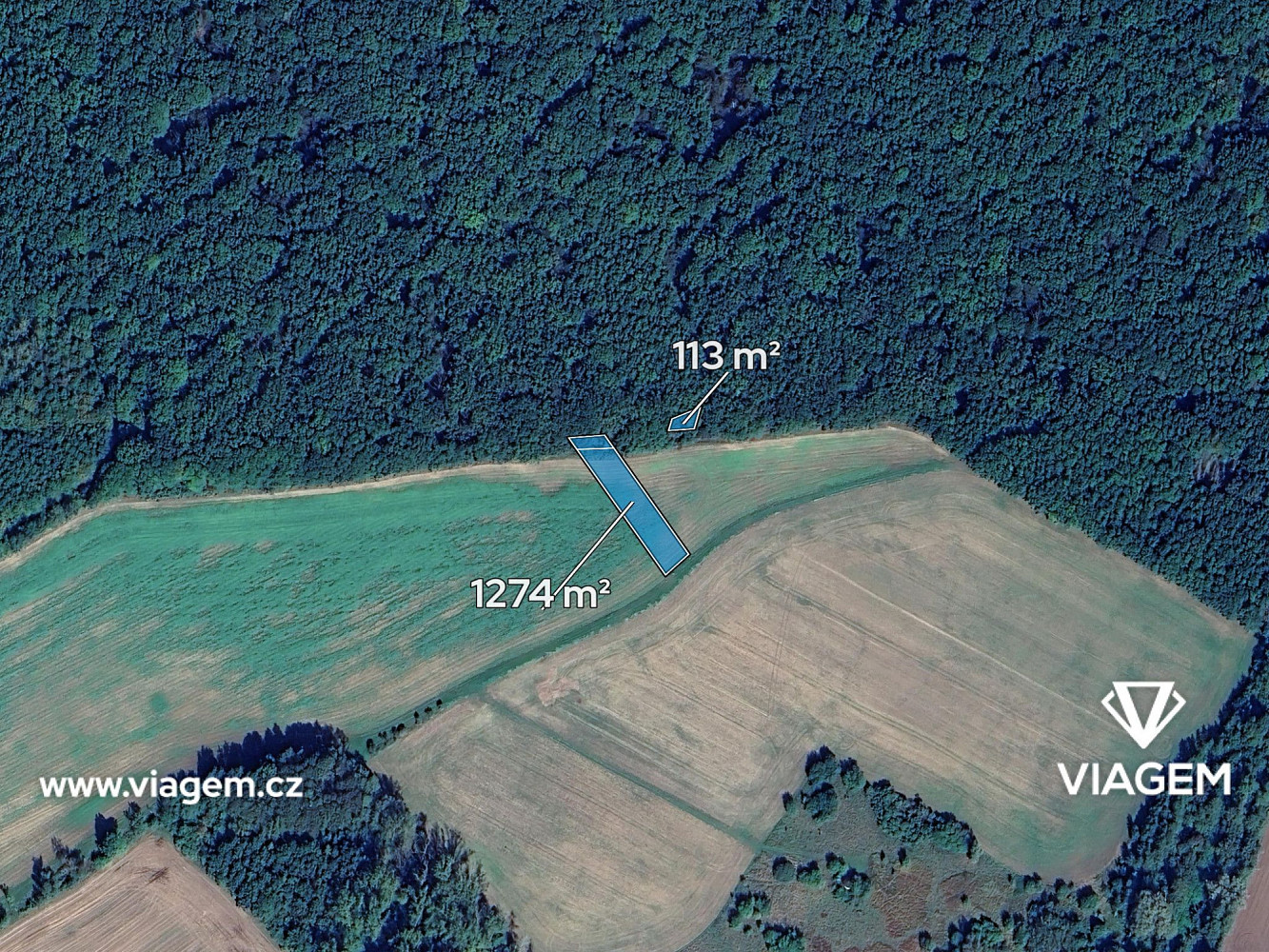 Pole 1 387 m², Podíl 50 % o výměře 694 m² – pohled 2