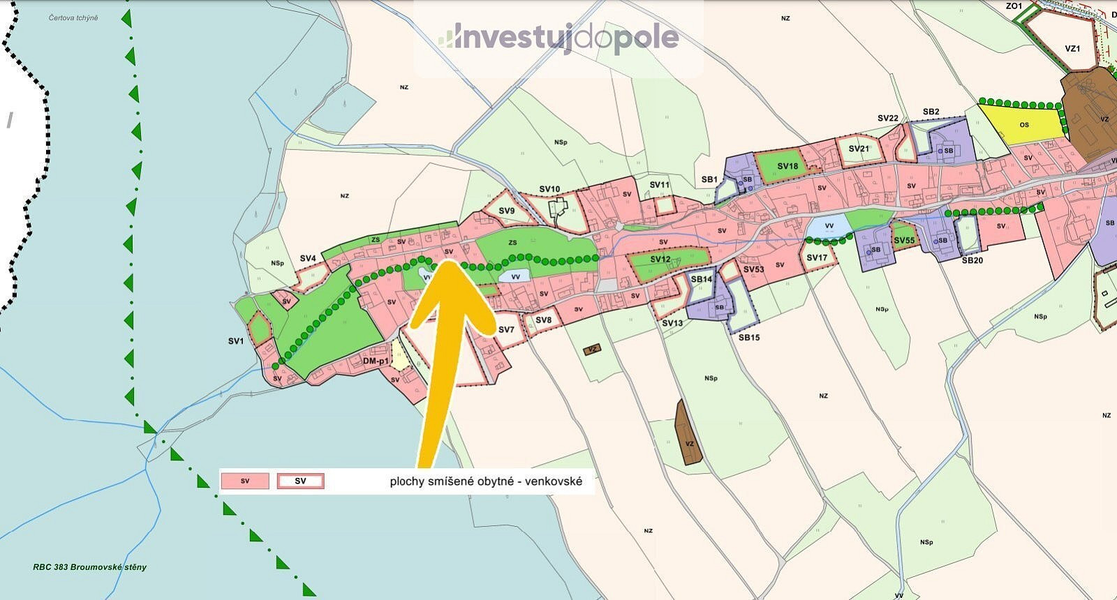 Prodej stavebního pozemku 1 629 m² – pohled 3