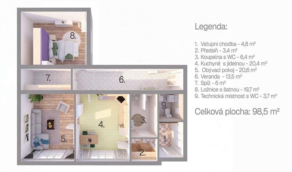 Prodej domu 99 m² s pozemkem 2 149 m², Horní Dubňany – náhled fotky 6