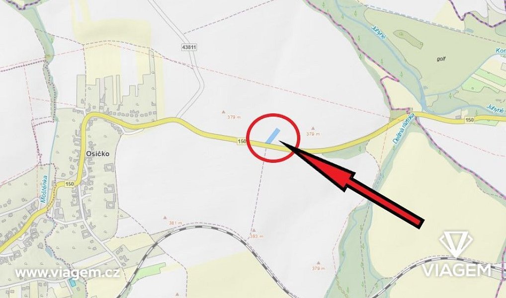 Prodej pole 1 146 m², Osíčko – náhled fotky 4