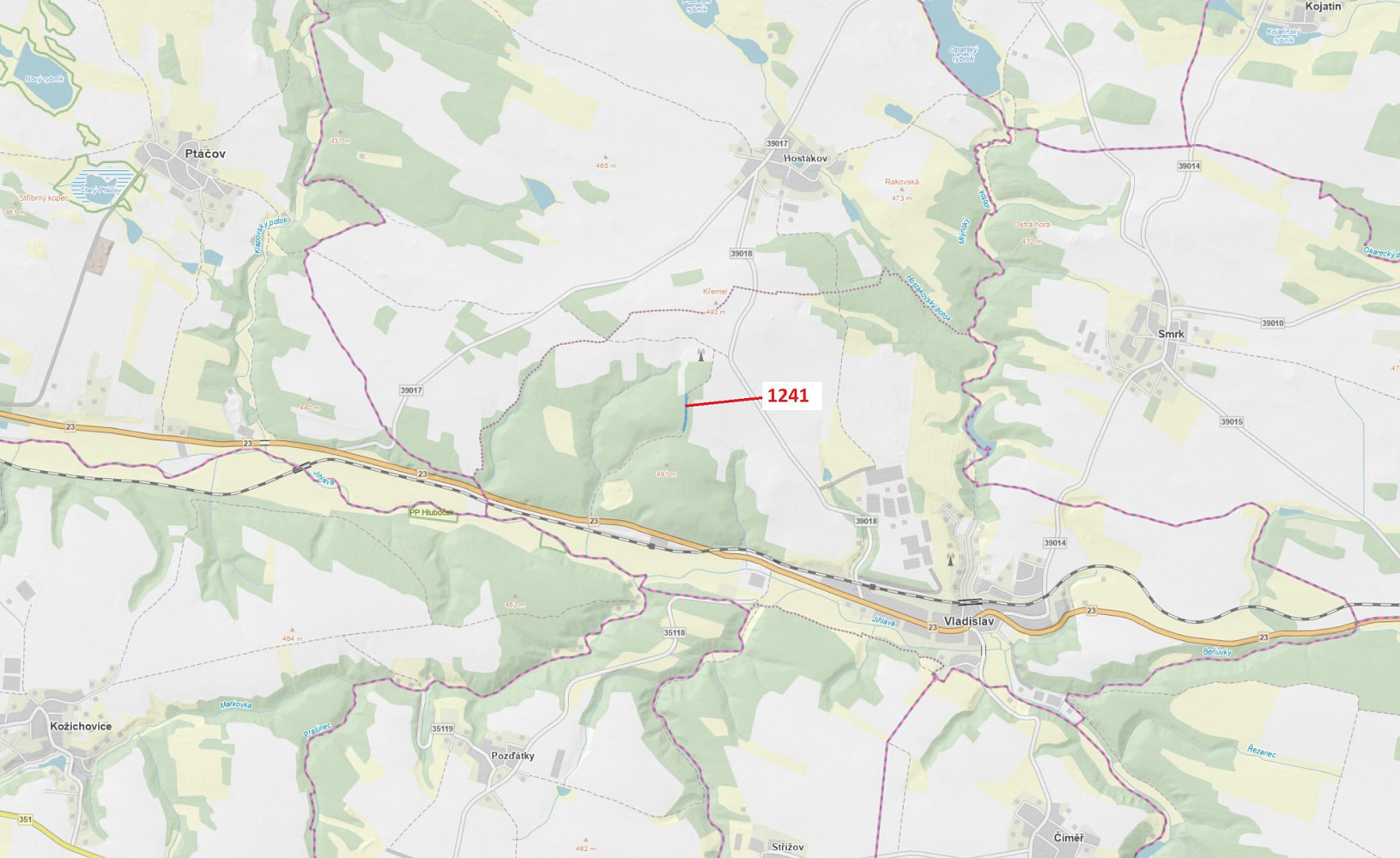 Dražba lesa 2 068 m²