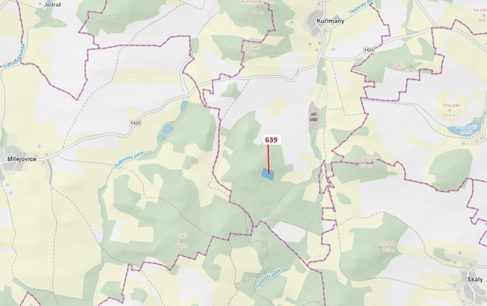 Dražba lesa 8 912 m²