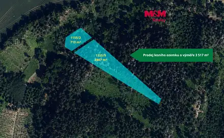 Prodej lesa 3 517 m², Budětsko, okres Prostějov