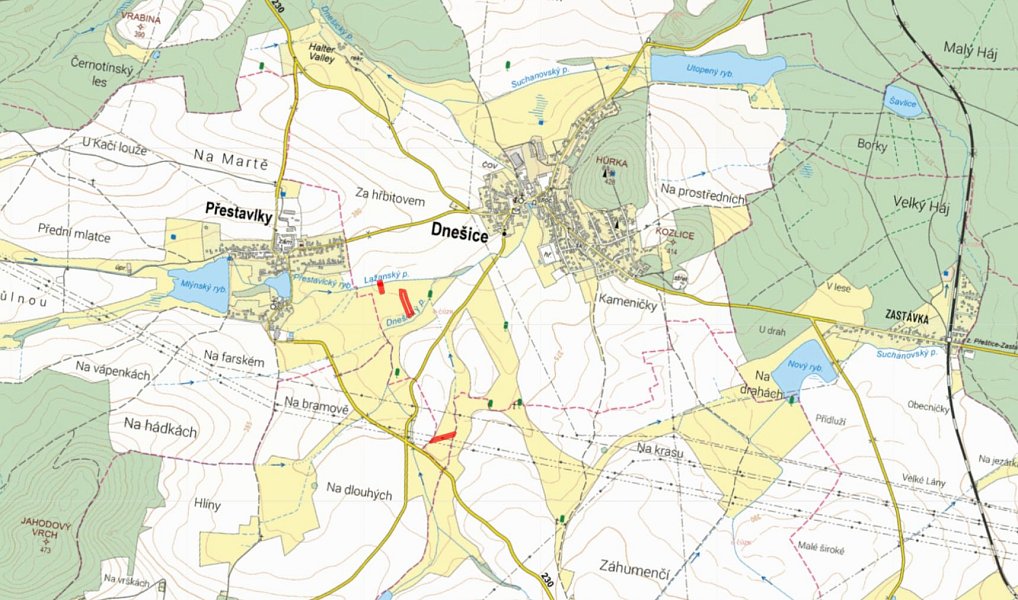 Prodej pole 6 631 m², Dnešice – náhled fotky 3