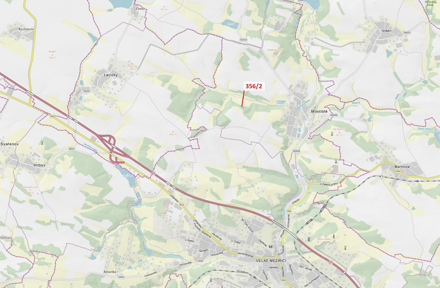 Dražba lesa 1 164 m²