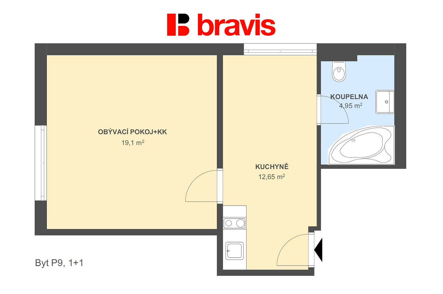 Pronájem bytu 1+1 36 m² — photo 3