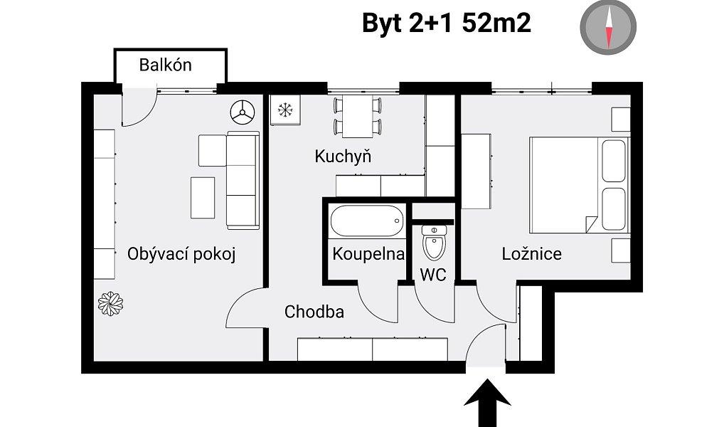 Prodej bytu 2+1 52 m², Přerov – náhled fotky 4