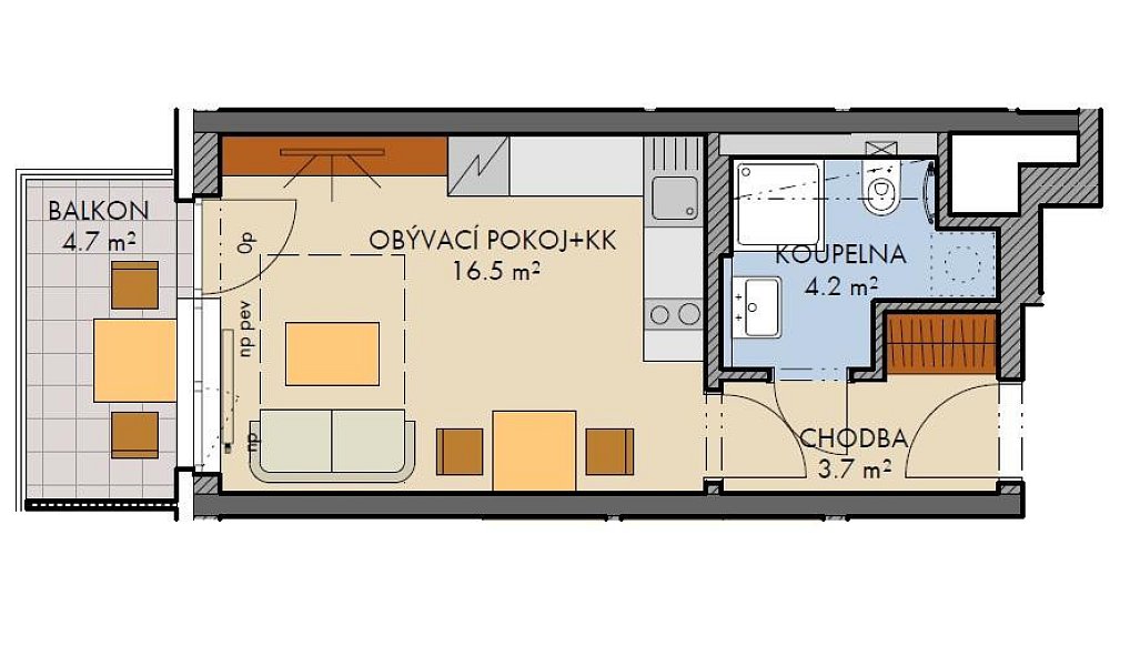 Prodej bytu 1+kk 25 m², Praha – náhled fotky 2