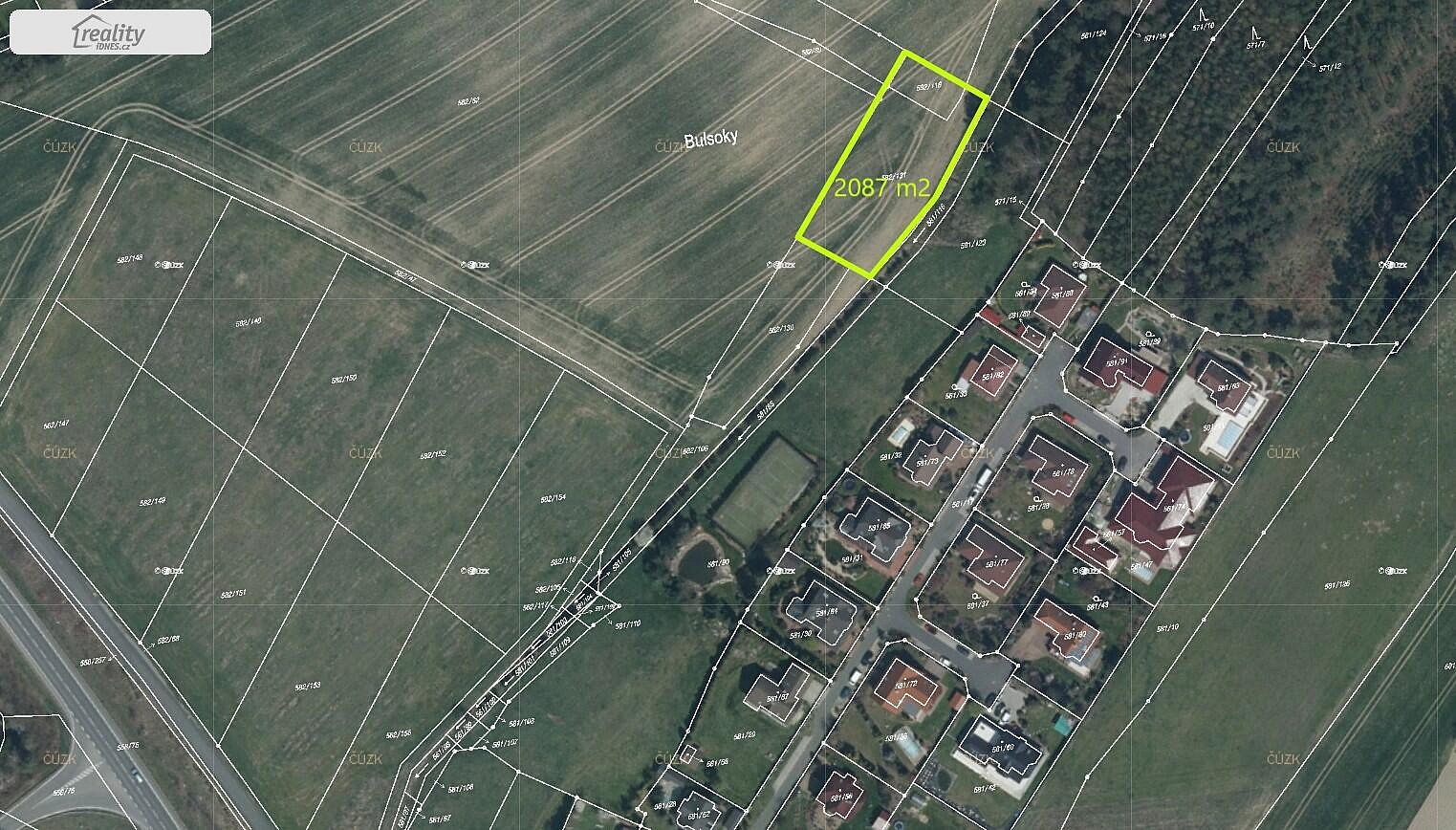 Prodej pole 2 087 m² – pohled 2