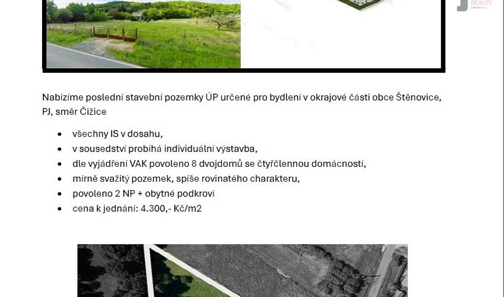 Prodej stavebního pozemku 7 024 m², Štěnovice – náhled fotky 2