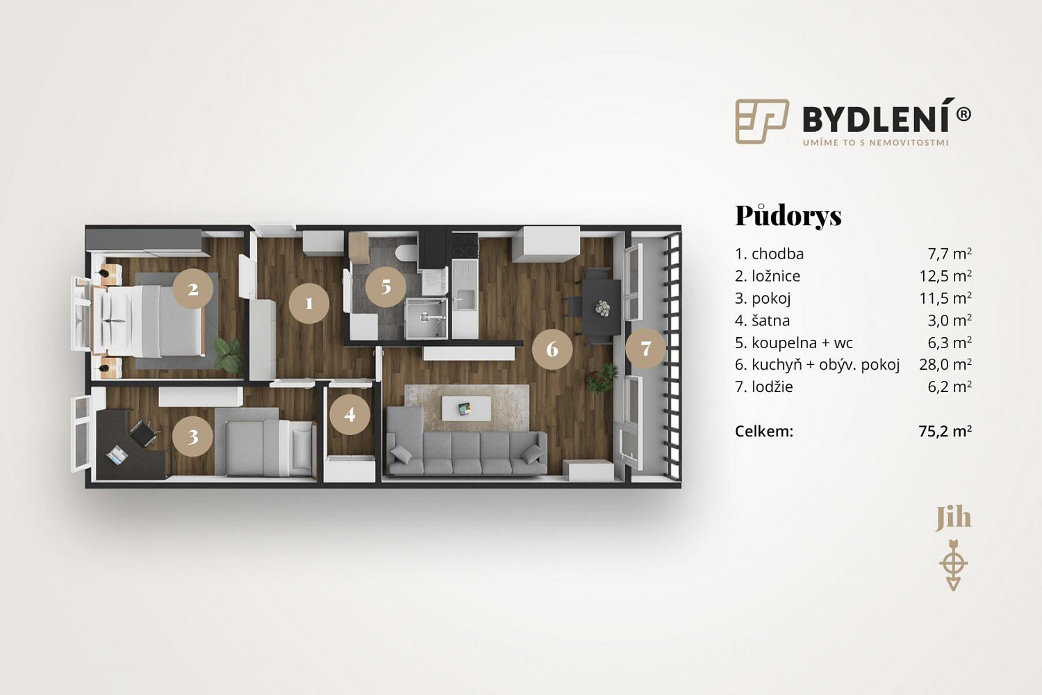 Pronájem bytu 3+kk 75 m² — photo 4