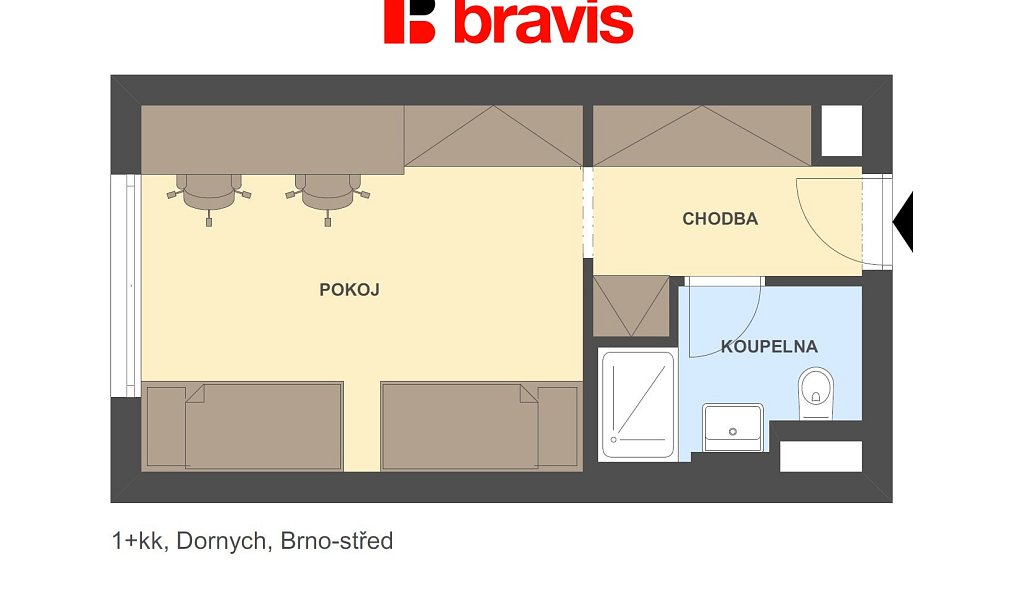 Pronájem bytu 1+kk 24 m², Brno – náhled fotky 5