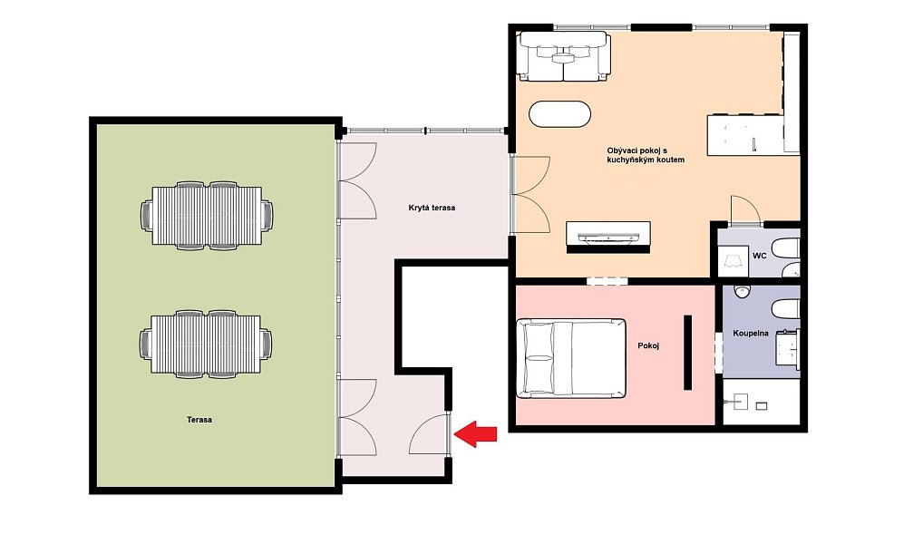Pronájem bytu 2+kk 84 m², Vojkovice – náhled fotky 4