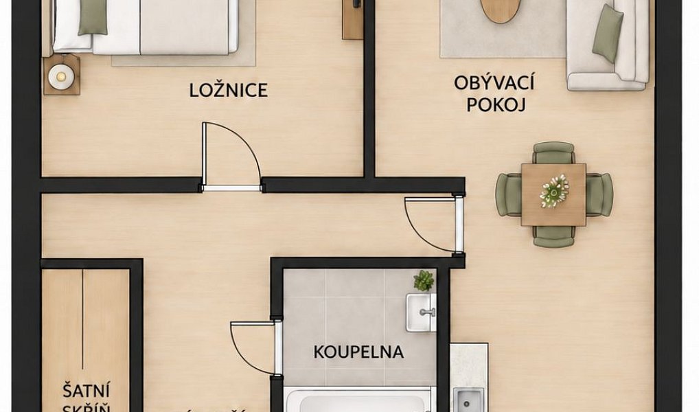 Pronájem bytu 2+kk 37 m², Rakovník – náhled fotky 2