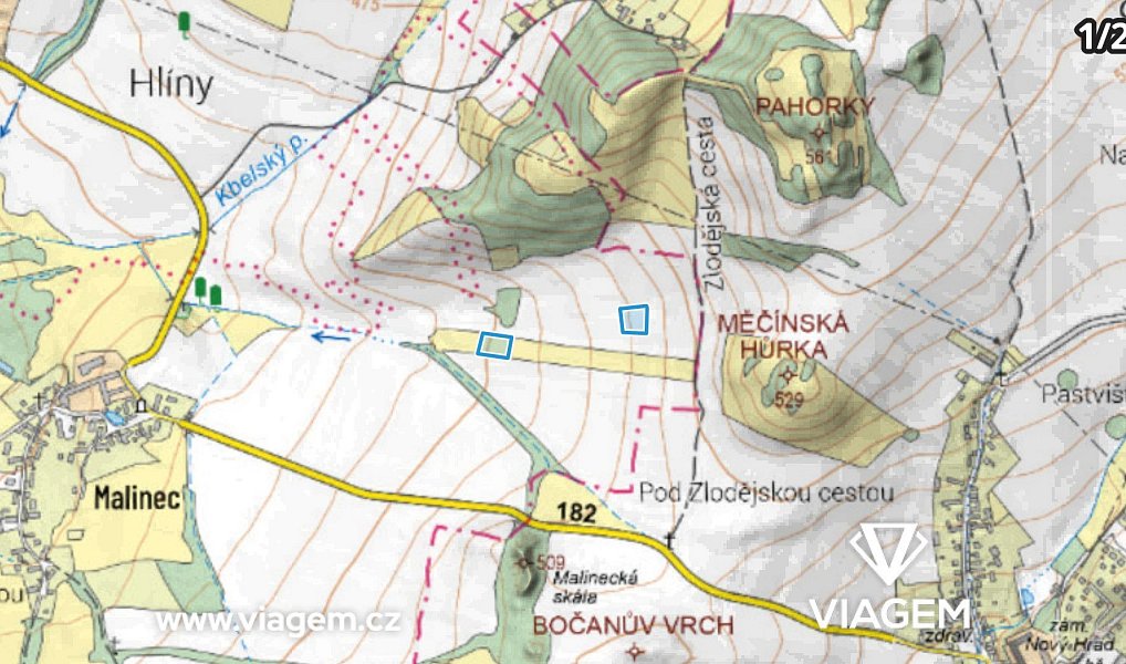Prodej pole 832 m², Kbel – náhled fotky 3