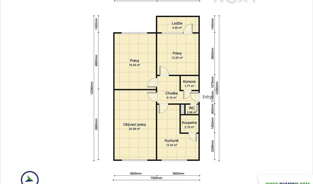 Pronájem bytu 3+1 73 m², Šumperk – náhled fotky 20