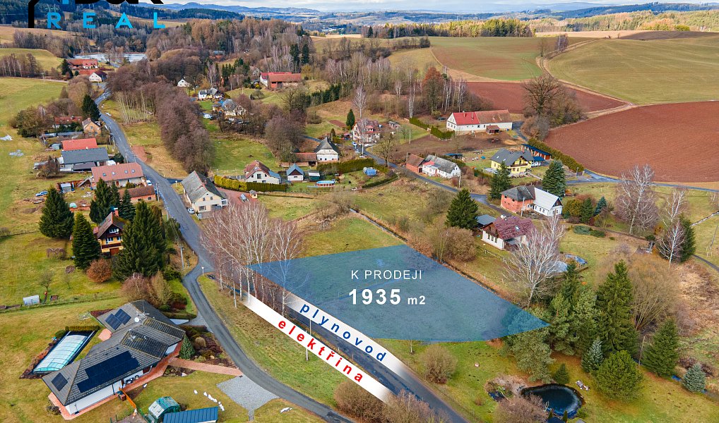 Prodej stavebního pozemku 1 935 m², Dolní Dobrouč – náhled fotky 2