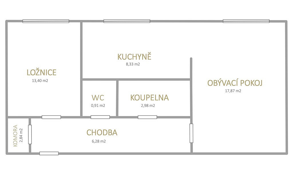 Pronájem bytu 2+1 53 m² — photo 2