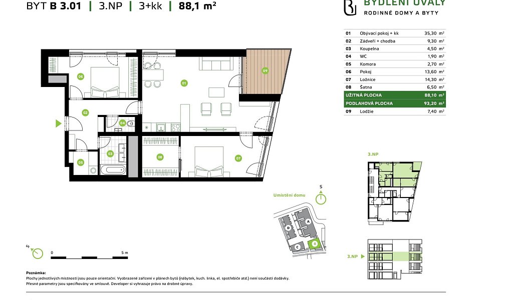 Prodej bytu 3+kk 93 m², Úvaly – náhled fotky 2