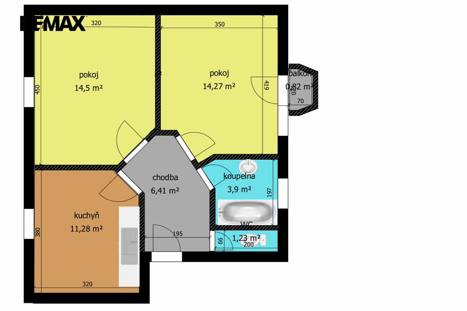 Pronájem bytu 2+1 47 m² – fotografie 4