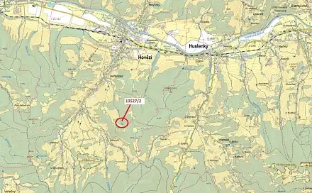 Dražba lesa 1 230 m², Hovězí