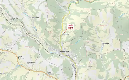 Dražba lesa 3 359 m², Hostinné