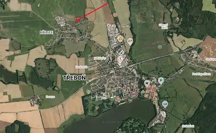 Prodej stavebního pozemku 974 m², Boční, Třeboň - Břilice, okres Jindřichův Hradec