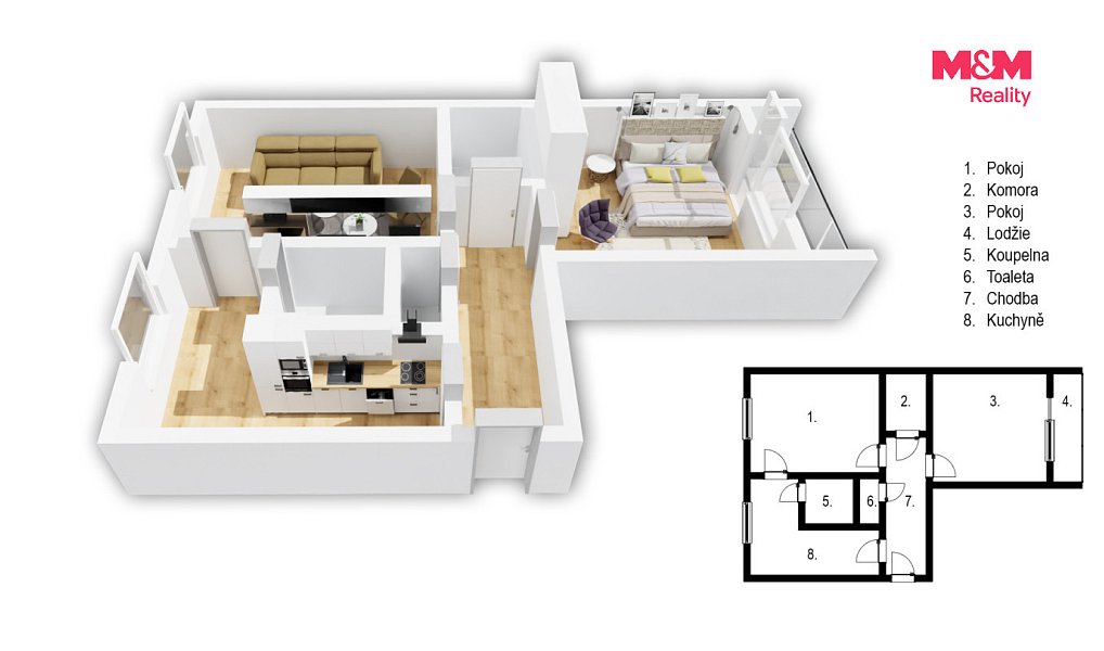 Prodej bytu 2+1 60 m², Lázně Bohdaneč – náhled fotky 5