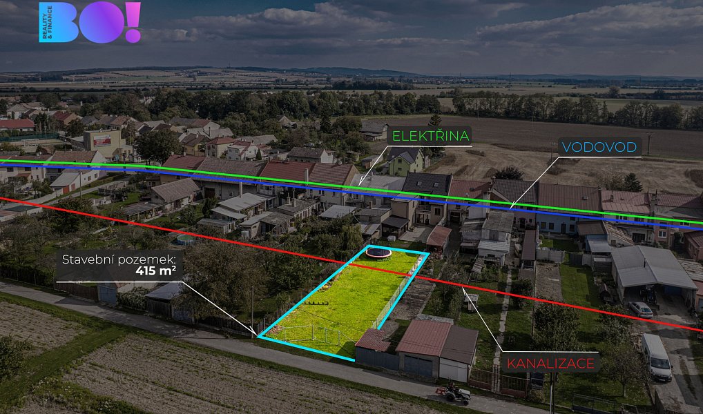 Prodej stavebního pozemku 415 m², Vlkoš – náhled fotky 8