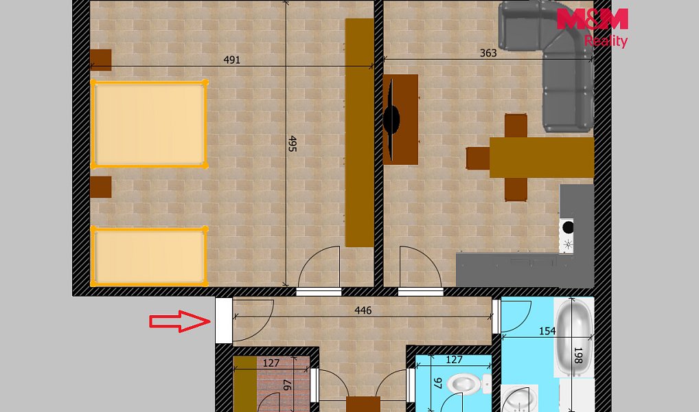 Prodej bytu 2+kk 53 m², Pardubice – náhled fotky 4
