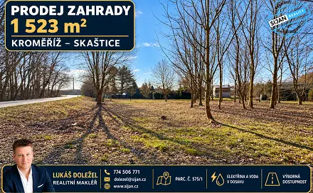 Prodej zahrady 1 523 m², Kroměříž