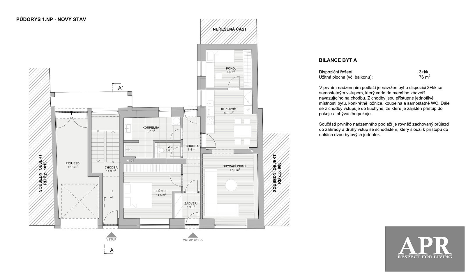 Prodej bytu 3+kk 76 m² – fotografie 4