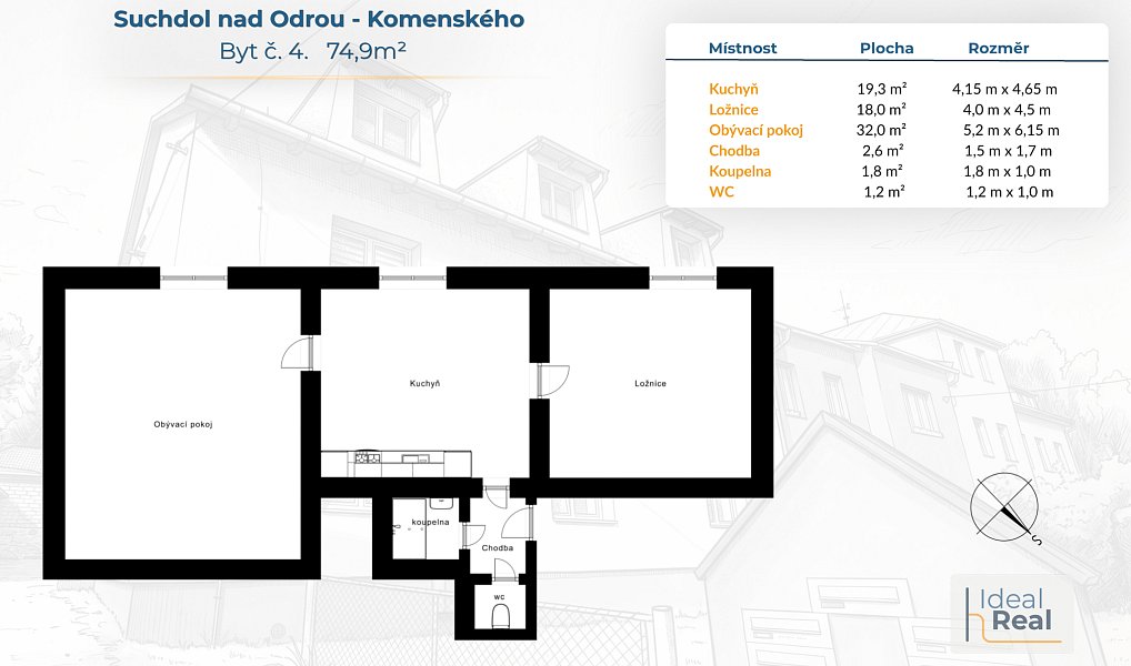 Prodej bytu 2+1 75 m², Suchdol nad Odrou – náhled fotky 2