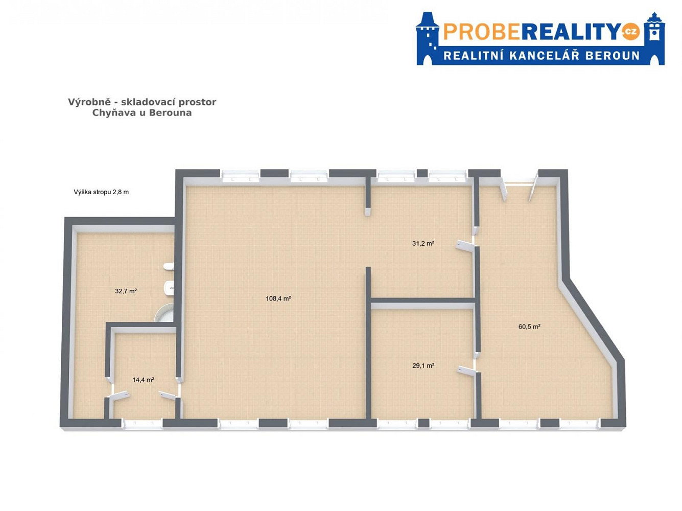 Pronájem výrobních prostor 172 m²