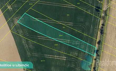 Prodej pole 729 m², Hoštice, okres Kroměříž