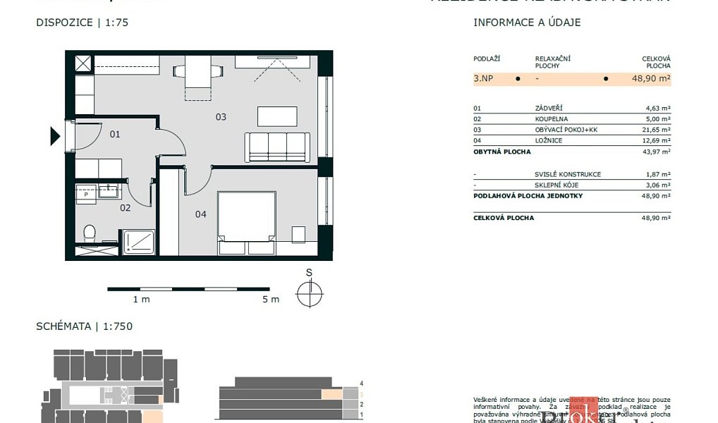 Prodej bytu 2+kk 49 m², Rokycany – náhled fotky 5